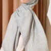 Retro Patterned Bamboo Crinkle Scarf Greenery