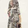 Retro Patterned Chiffon Dress Brown - immagine 3
