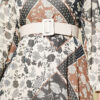 Retro Patterned Chiffon Dress Brown - immagine 4