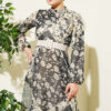 Retro Patterned Chiffon Dress Mint - Image 2
