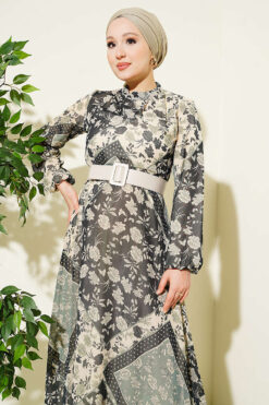 Alternative view of Retro Patterned Chiffon Dress Mint