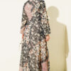 Retro Patterned Chiffon Dress Powder Pink - Image 3