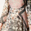 Retro Patterned Chiffon Dress Powder Pink - Image 4