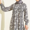 Button-Up Half-Panel Dress Smoke - immagine 2