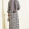 Button-Up Half-Panel Dress Smoke - immagine 3