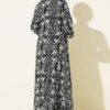 Button-Up Half-Panel Dress Black - Imagen 3
