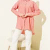 Wrinkled Striped Shirt Powder Pink – Bild 2