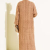 Long Knit Cardigan with Braided Detail Latte - Image 3