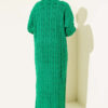 Long Knit Cardigan with Braided Detail Green – Bild 3