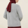 Braided Buttoned Knit Cardigan Grey - Image 3