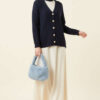 Braided Buttoned Knit Cardigan Navy Blue - Imagen 2