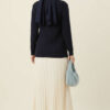 Braided Buttoned Knit Cardigan Navy Blue - Imagen 3