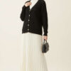 Braided Buttoned Knit Cardigan Black - immagine 2