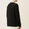Braided Buttoned Knit Cardigan Black - immagine 3