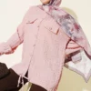 Shirt with Faux Pocket Flap Rose Dust