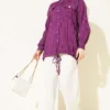 Shirt with Faux Pocket Flap Purple - Imagen 2