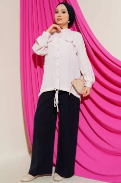 Alternative view of Shirt with Faux Pocket Flap Pink
