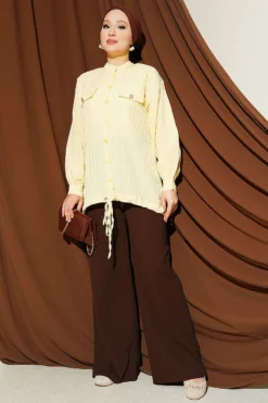 Alternative view of Shirt with Faux Pocket Flap Yellow