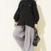 Shirt with Faux Pocket Flap Black - Imagen 2