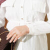 Striped Button-Up Shirt with Faux Pocket Flap White - Image 4