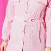 Striped Button-Up Shirt with Faux Pocket Flap Pink – Bild 4