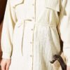 Striped Button-Up Shirt with Faux Pocket Flap Stone - immagine 4
