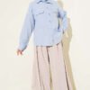 Shirt with Faux Pocket Flap in Muslin Blue – Bild 2