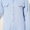Shirt with Faux Pocket Flap in Muslin Blue – Bild 4