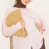Shirt with Faux Pocket Flap in Muslin Pink
