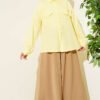 Shirt with Faux Pocket Flap in Muslin Yellow - Imagen 2