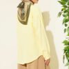 Shirt with Faux Pocket Flap in Muslin Yellow - Imagen 3