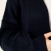 Shawl Collar Basic Long Knit Cardigan Navy Blue – Image 4