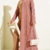 Shawl Collar Knit Pattern Long Cardigan Rose Dust - Image 2