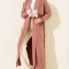 Shawl Collar Textured Knit Cardigan Rose Dust - Image 2