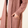 Shawl Collar Textured Knit Cardigan Rose Dust - Image 4