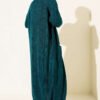 ⁦Shawl Collar Textured Knit Cardigan Petrol⁩ - الصورة ⁦3⁩