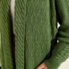 Shawl Collar Textured Knit Cardigan Green - Image 4