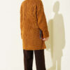 Shawl Collar Rice Knit Cardigan Mustard - Image 3