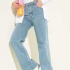 Relaxed Fit Cropped Pants Light Blue - Imagen 2