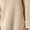 Oversized Glitter Knit Tunic Beige – Image 4