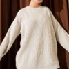 Oversized Glitter Knit Tunic Beige – Image 12