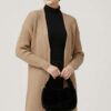 Oversized Ribbed Long Cardigan Latte - Image 2