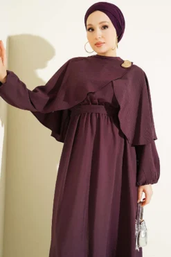 Alternatieve weergave van Dress with Snail Clip Detail Plum