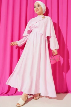 Dress with Snail Clip Detail Pink