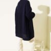 Twisted Pattern Detailed Knit Cardigan Navy Blue - Imagen 3