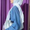 Twisted Pattern Cotton Ayrobin Scarf Baby Blue - Image 3