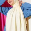 Twisted Pattern Cotton Ayrobin Scarf Cream - Afbeelding 2