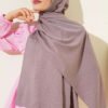 Twisted Pattern Cotton Ayrobin Scarf Lilac - Afbeelding 2