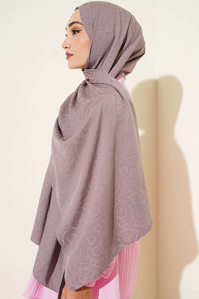 Twisted Pattern Cotton Ayrobin Scarf Lilac - Afbeelding 3