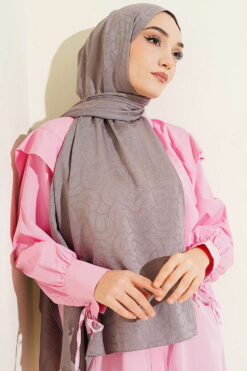 Alternative view of Twisted Pattern Cotton Ayrobin Scarf Mink